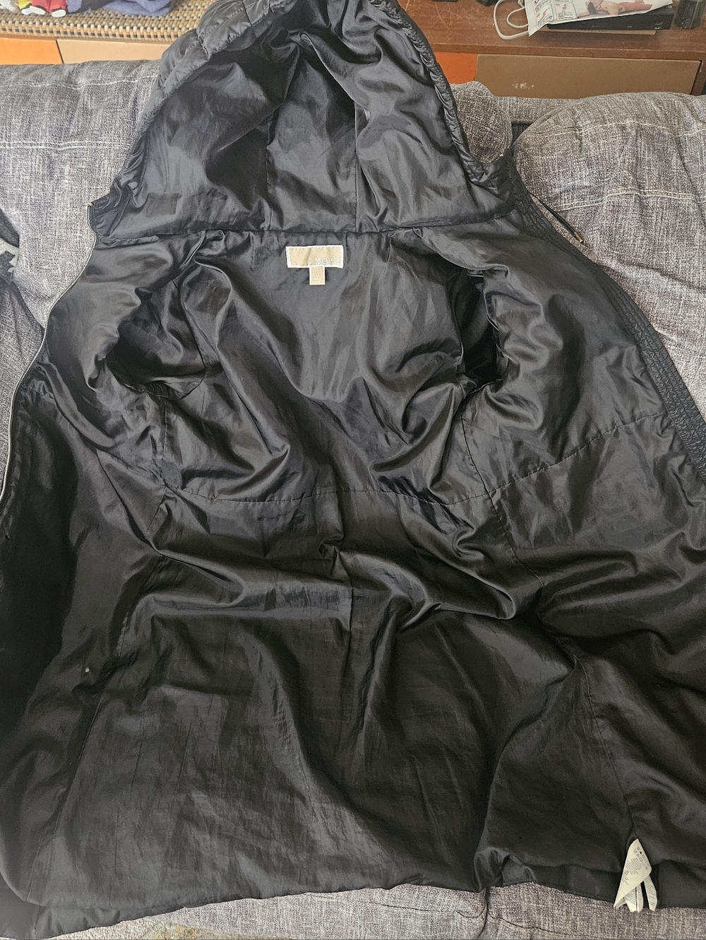 Lightweight Down/Feather Filled Micheal Kors Oversized Black Puffer Long Jacket. - Picture 9 of 16